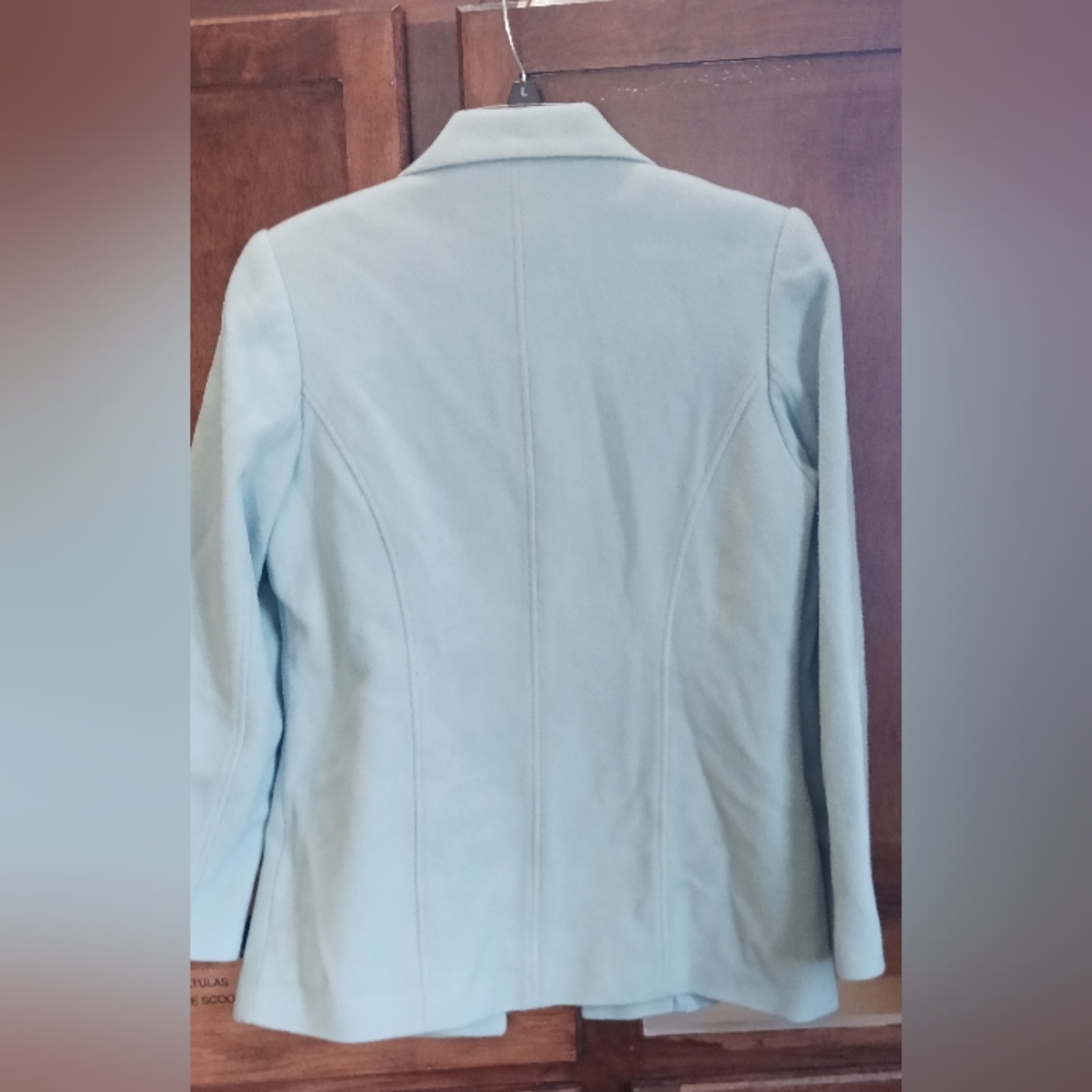 Dialogue wool blend light blue fitted blazer with lining size 8 - Picture 2 of 5